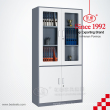 Cabinet de stockage de porte de verre d&#39;acier de laboratoire de meubles d&#39;acier inoxydable de structure de KD à vendre